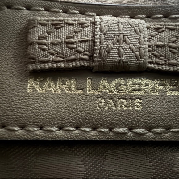 Karl Lagerfeld Agyness Paris Leather Blush Crossbody Bag in Shell - Picture 10 of 10